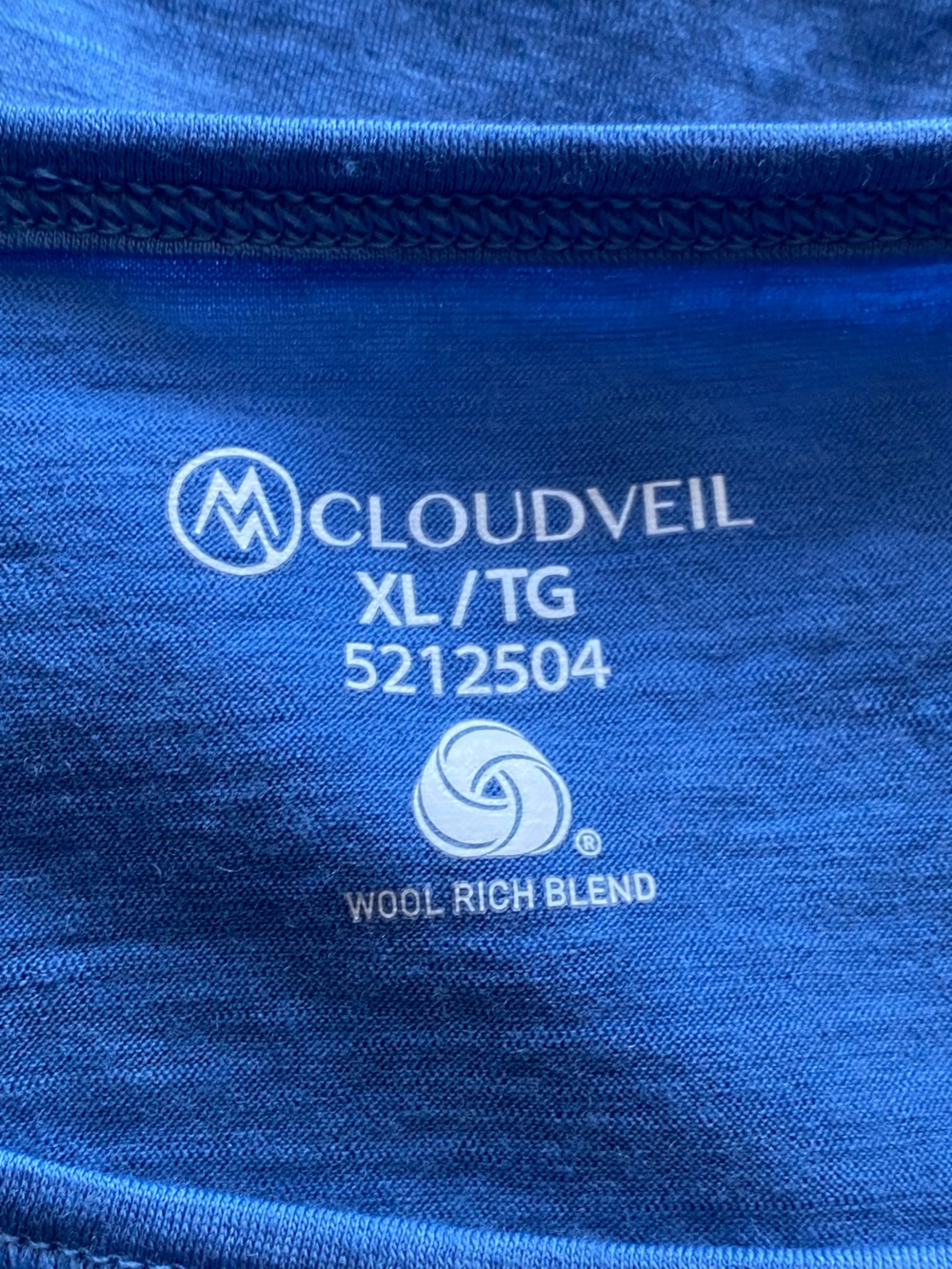 Cloudveil Merino Wool Blend Blue Long Sleeve Crewneck Woman XL Gorpcore Outdoor - Picture 7 of 12